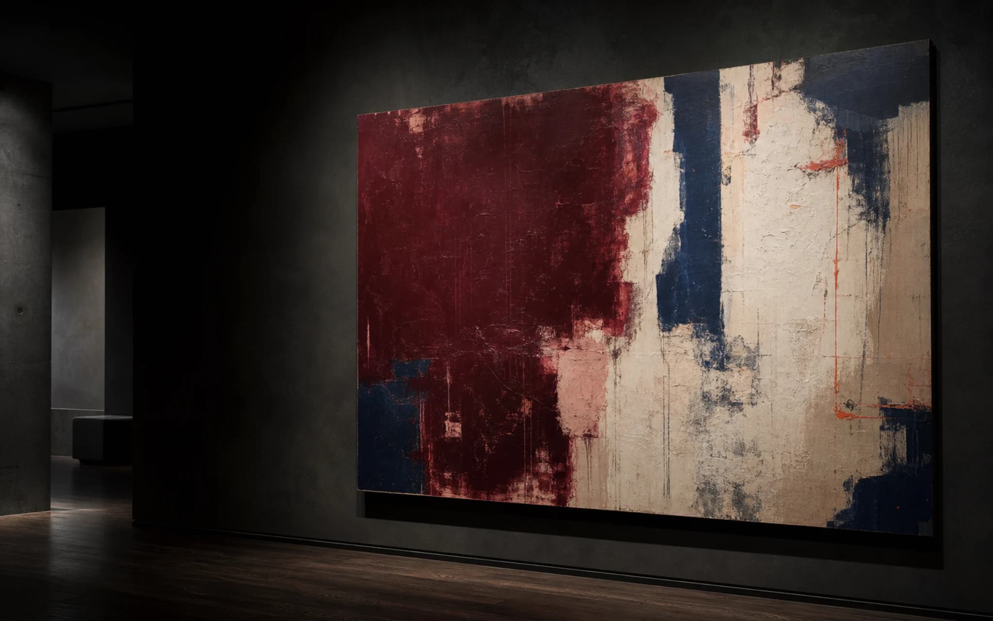 Œuvre contemporaine présentée dans une galerie