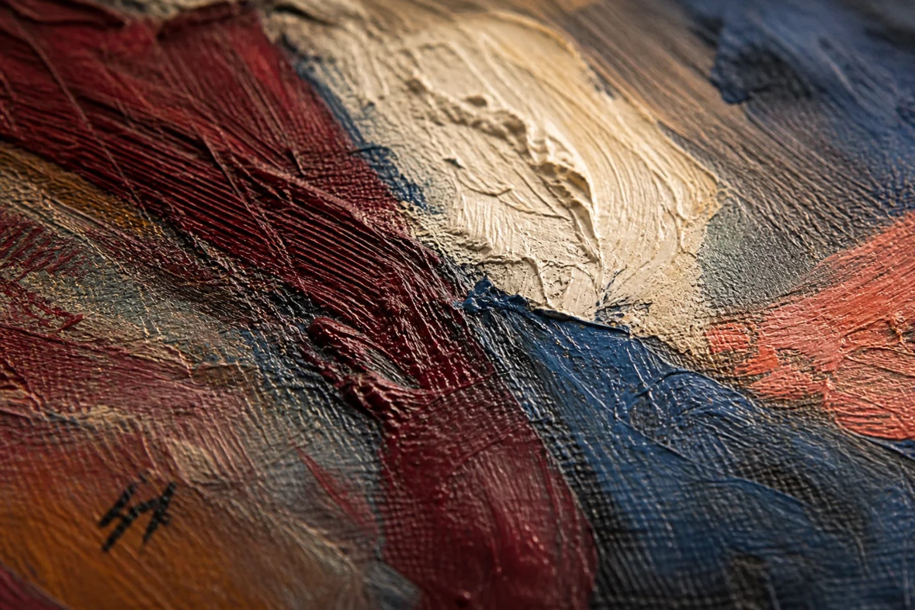 Détail de matière d’une œuvre contemporaine